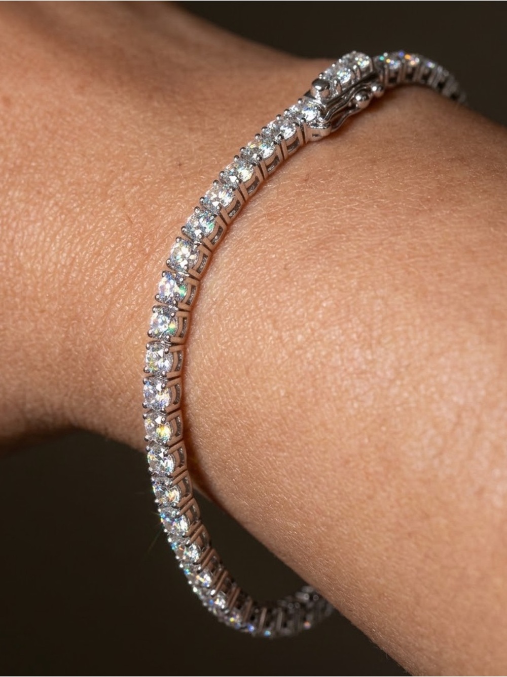 AUTHENTIC Platinum 6.00 CTW Natural Diamond Tennis Bracelet | Appraisal Certific - Picture 4 of 5